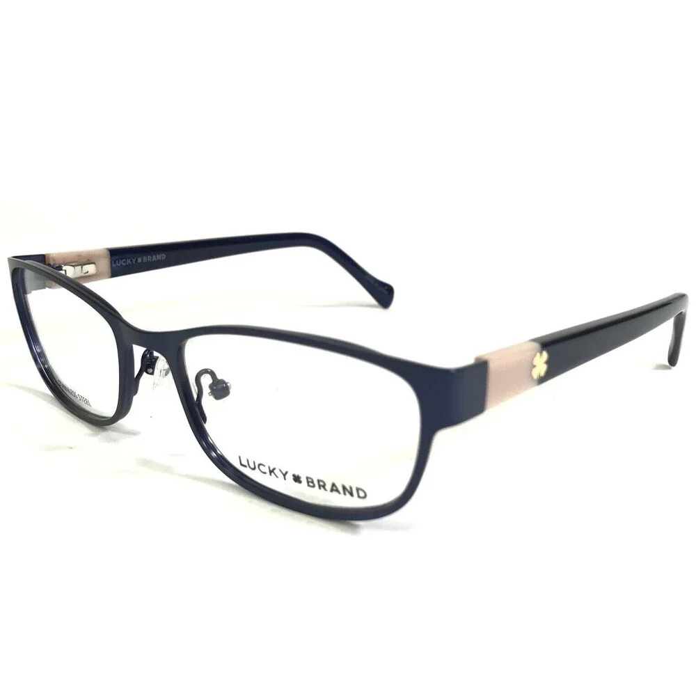 Lucky Brand Eyeglasses Frames D121 BLUE/CREAM Cat Eye Full Rim 51-17-140